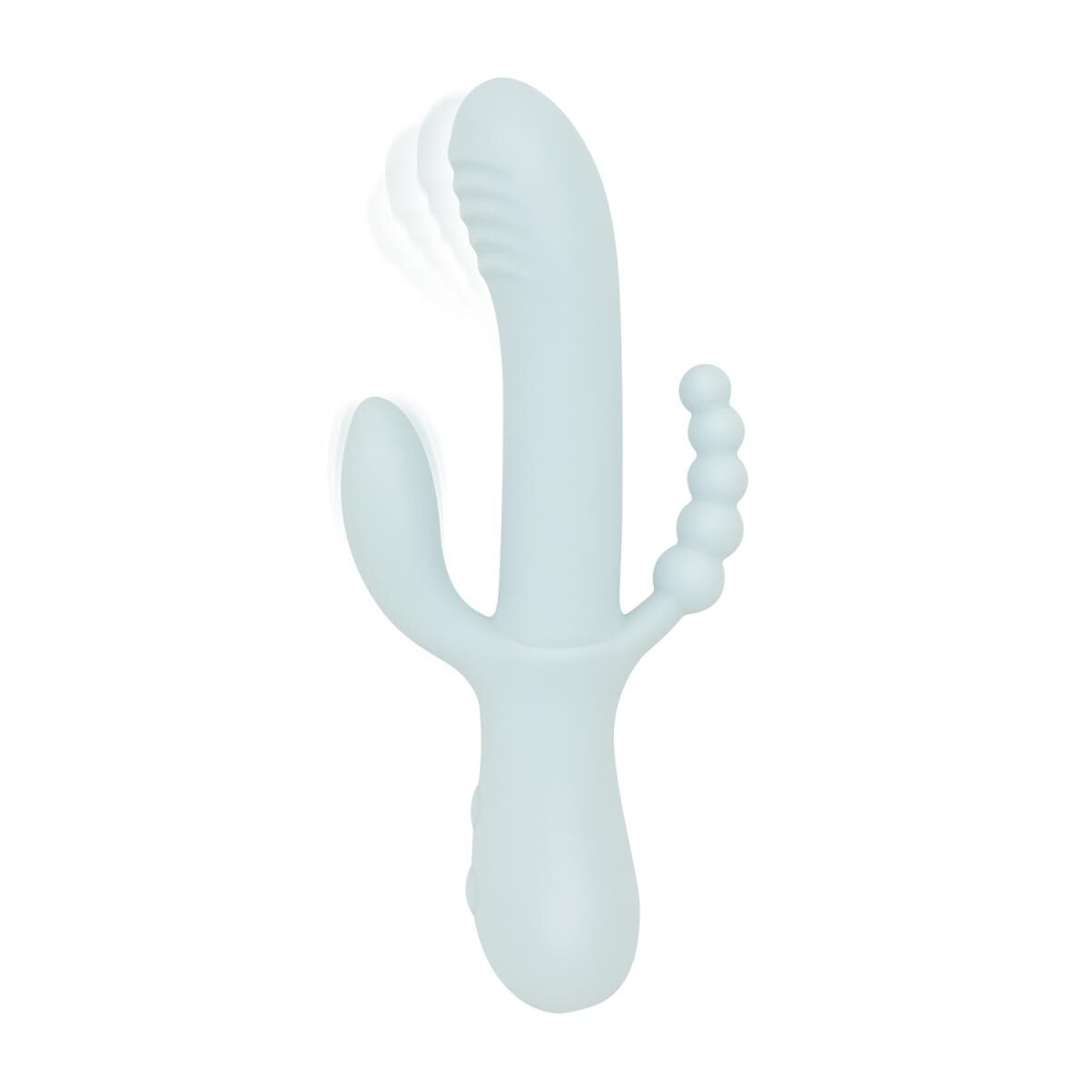 Потрійний вібратор Good Vibes Only – SAGE Triple Stimulation Vibe Soft Silicone – Blue, манливий рух