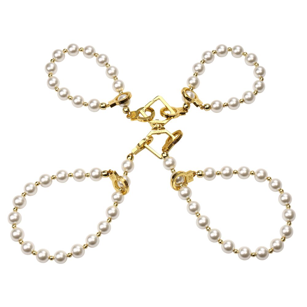 Перлинні наручники та поножі LOCKINK Pearl Handcuffs & Anklecuffs