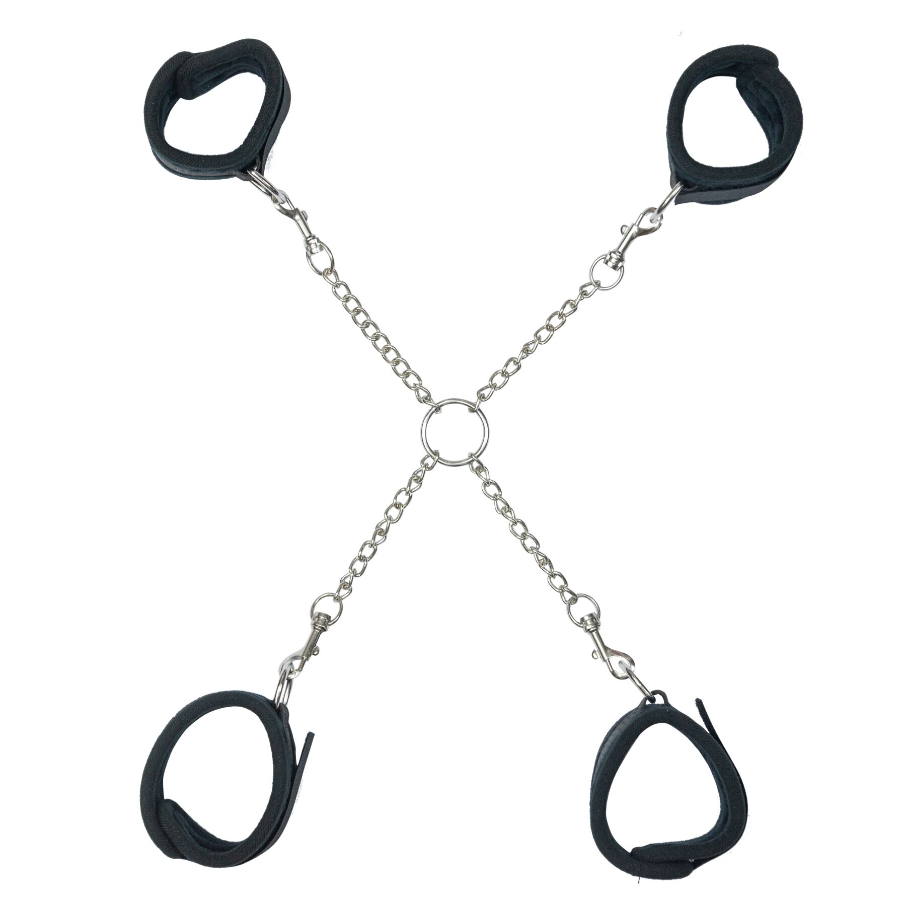Хрестовина Punishment – Hog-Tie – Black, наручники + поножі на ланцюжку