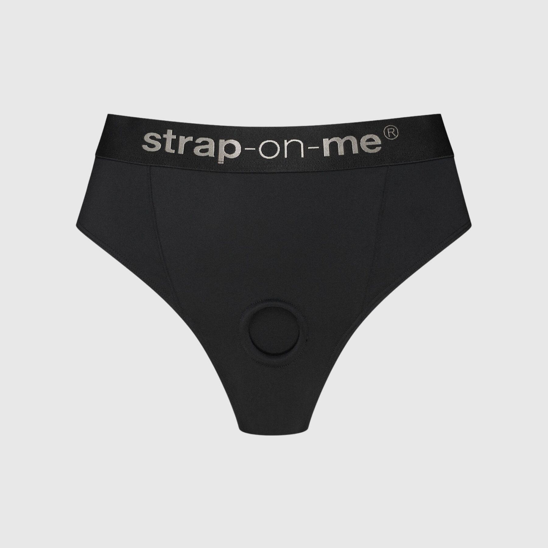 Трусики-бразиліана з фіксацією дилдо Strap-On-Me Harness Lingerie Idole – L – Black, високі