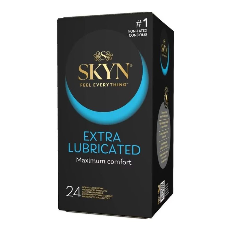 Безлатексні преміум-презервативи SKYN Extra Lubricated 24 шт, на 40 % більше змазки