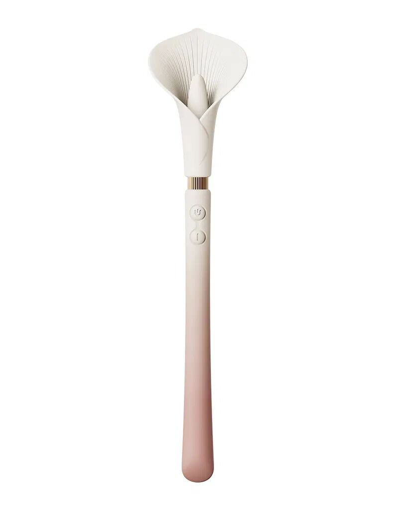 Розкішний вібромасажер Zalo – Calla Blossom Pink, двосторонній, 2 мотори