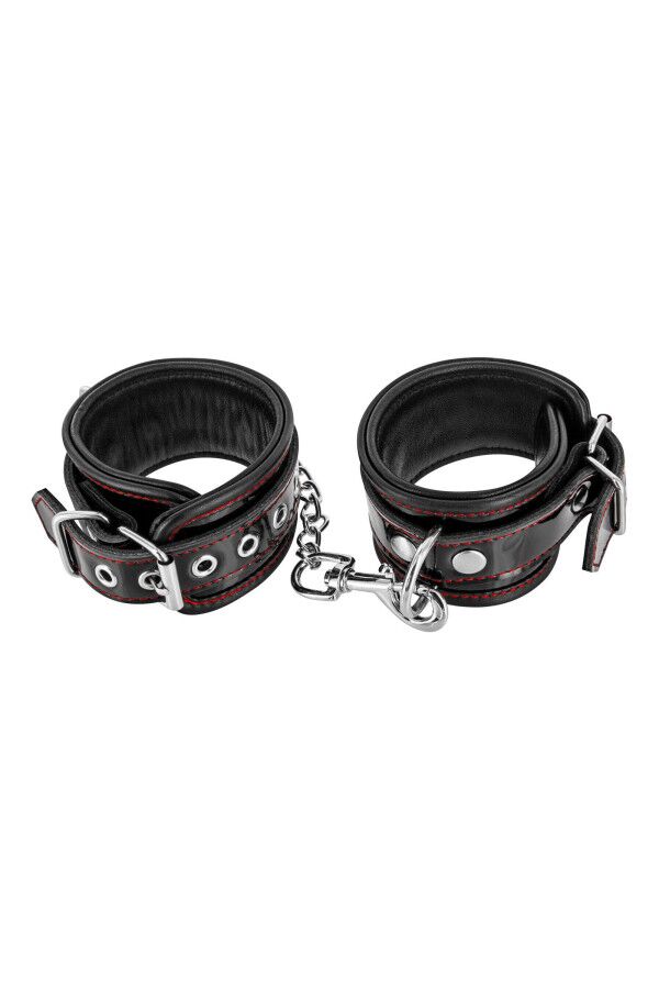 Наручники Fetish Tentation Premium Patent Leather Handcuffs, знімний ланцюжок