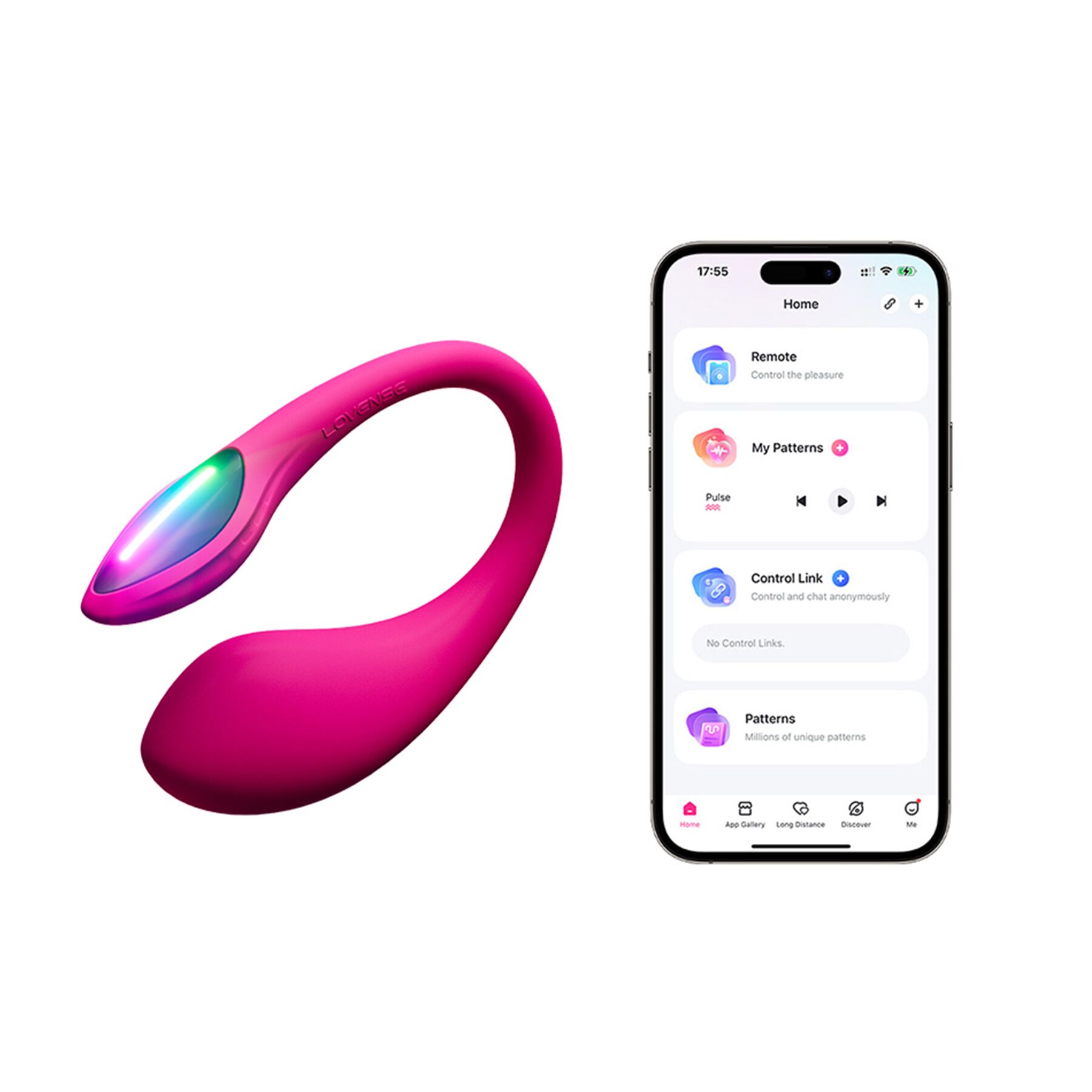 Смарт-віброяйце Lovense Lush 4, дуже потужне, швидке заряджання, LED-підсвічування