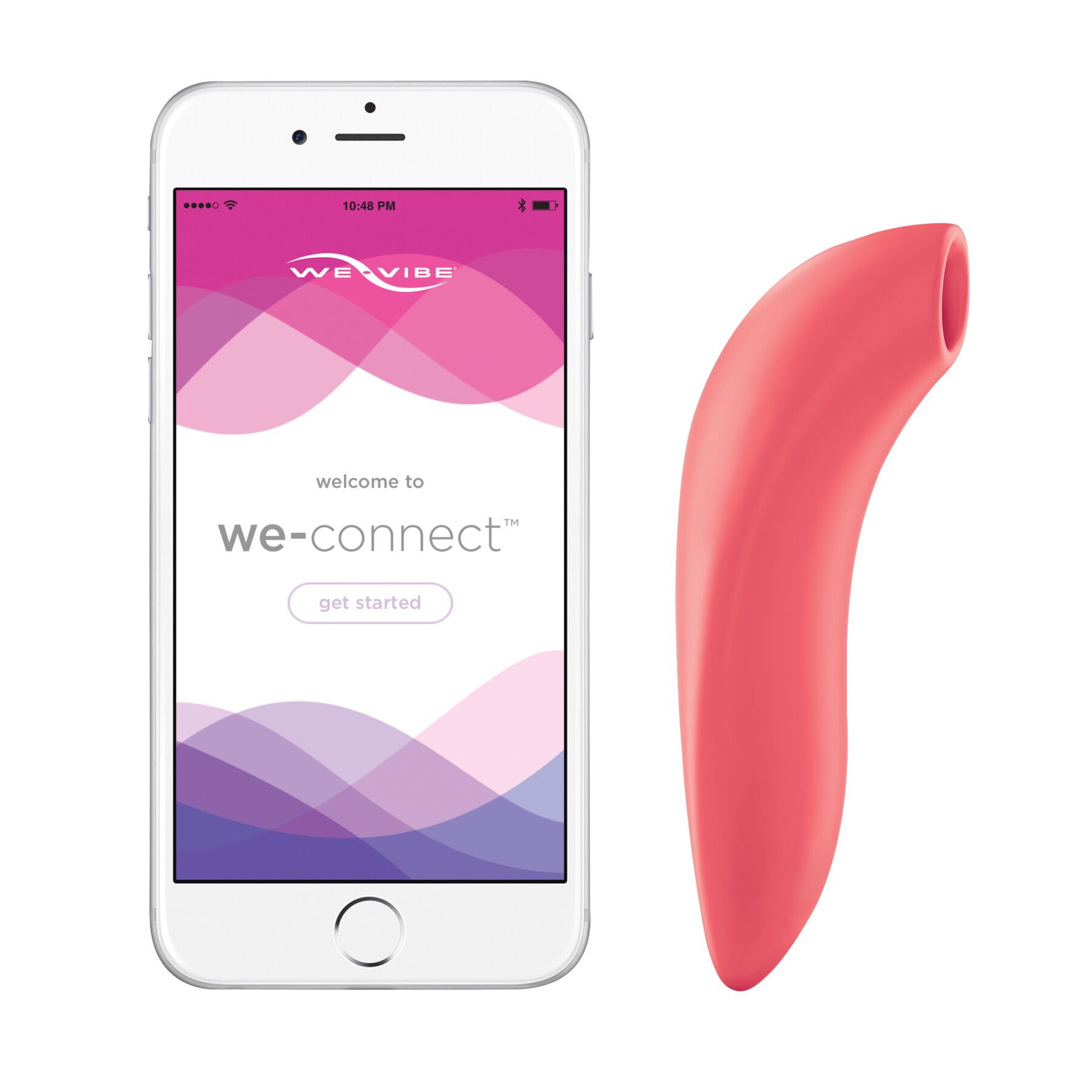 Вакуумний смарт-стимулятор для пар We-Vibe Melt Coral, зручно поєднувати з проникним сексом